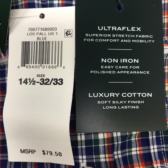 LRL Ralph Lauren Mens Oxford Shirt Multicolor Plaid Classic Fit 14.5 32/33 New - Picture 7 of 7